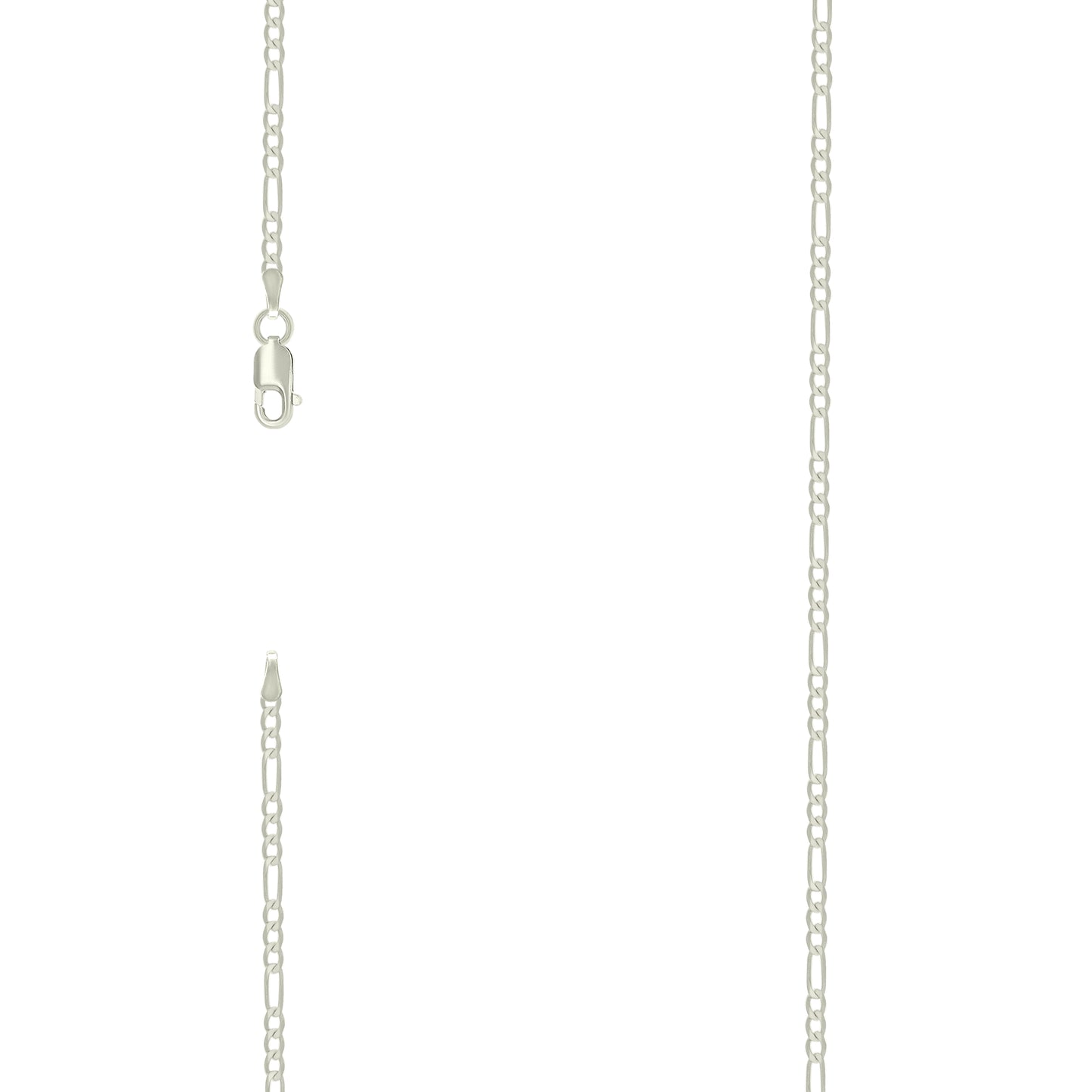925 Silver Super Flat Figaro Chain 2.3mm