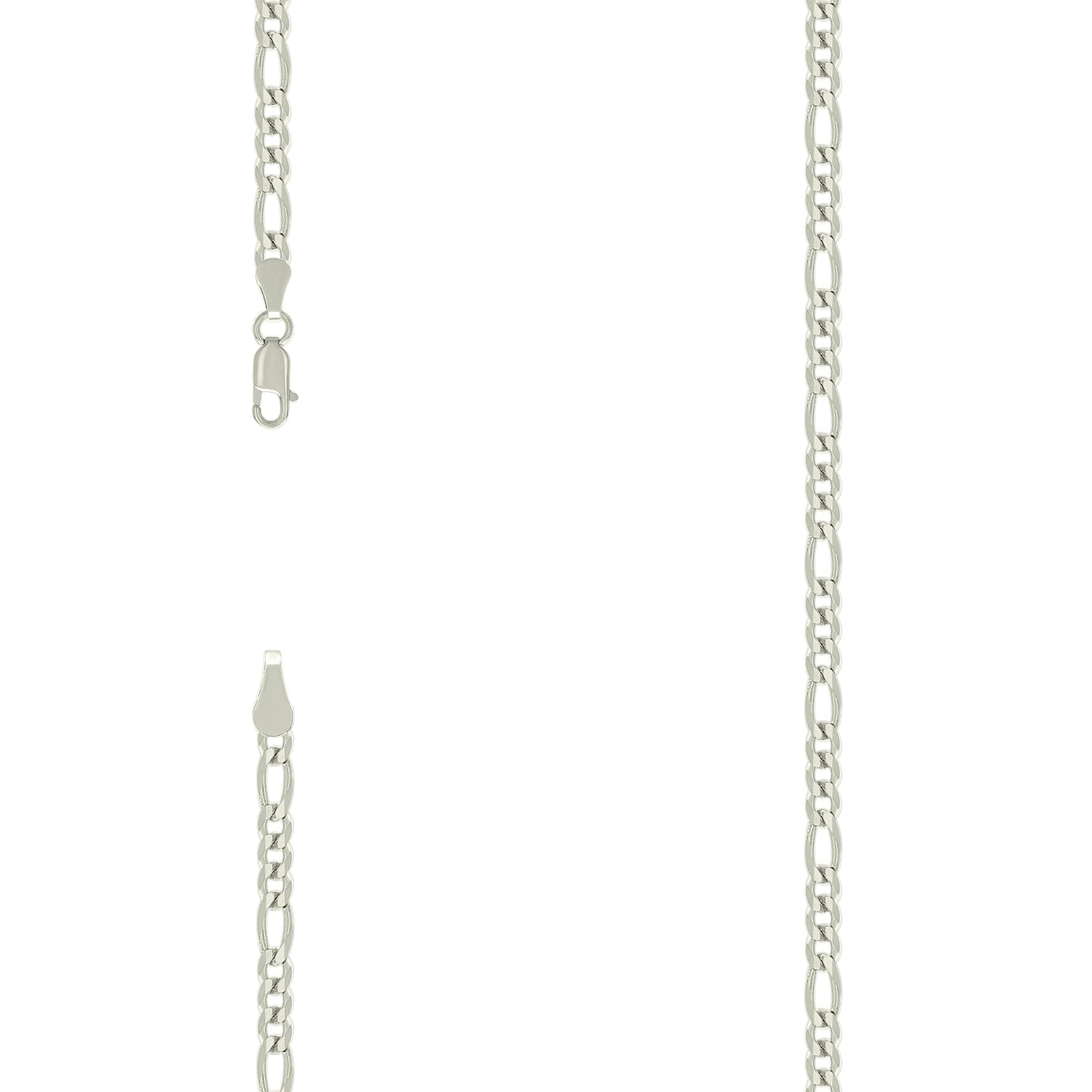 925 Silver Super Flat Figaro Chain 3.9mm