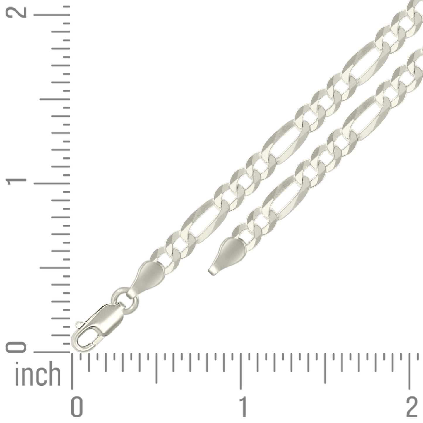 925 Silver Super Flat Figaro Chain 4.9mm