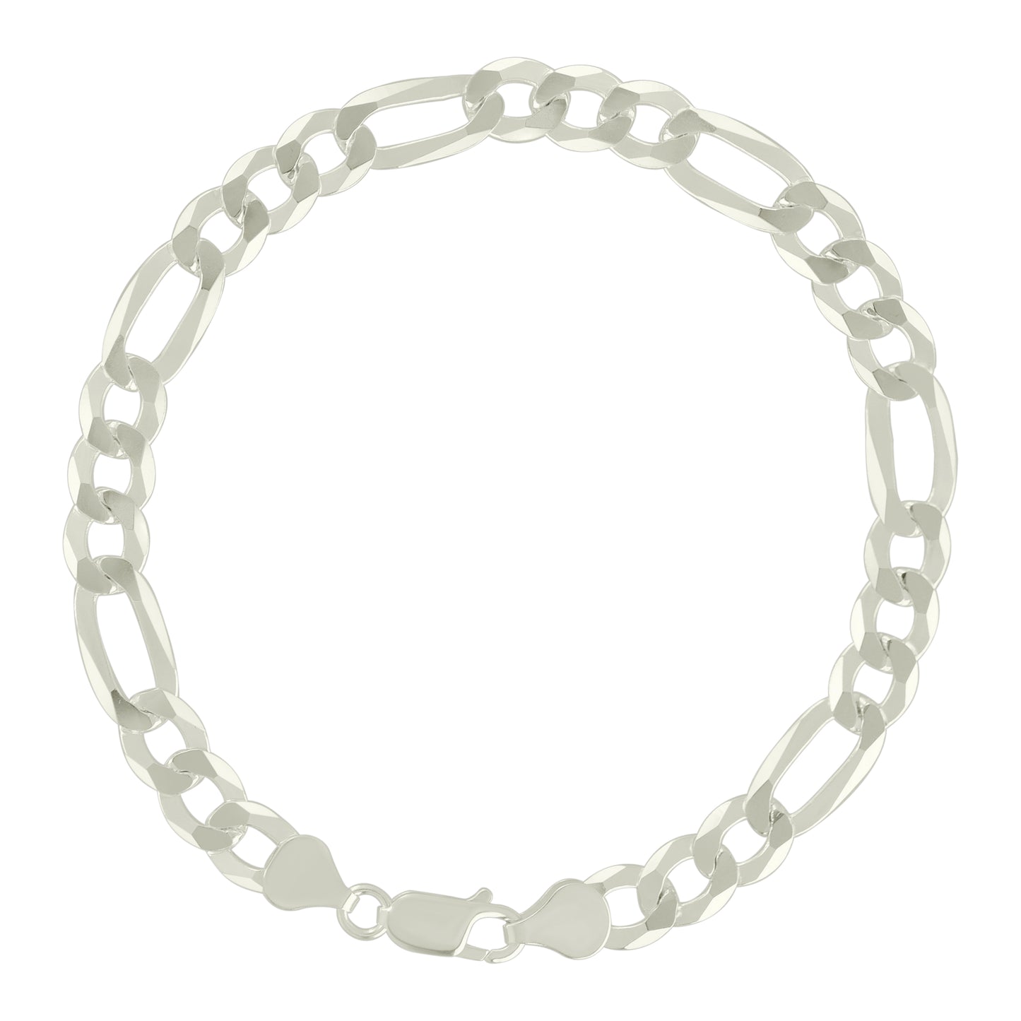 925 Silver Super Flat Figaro Chain 7.8mm