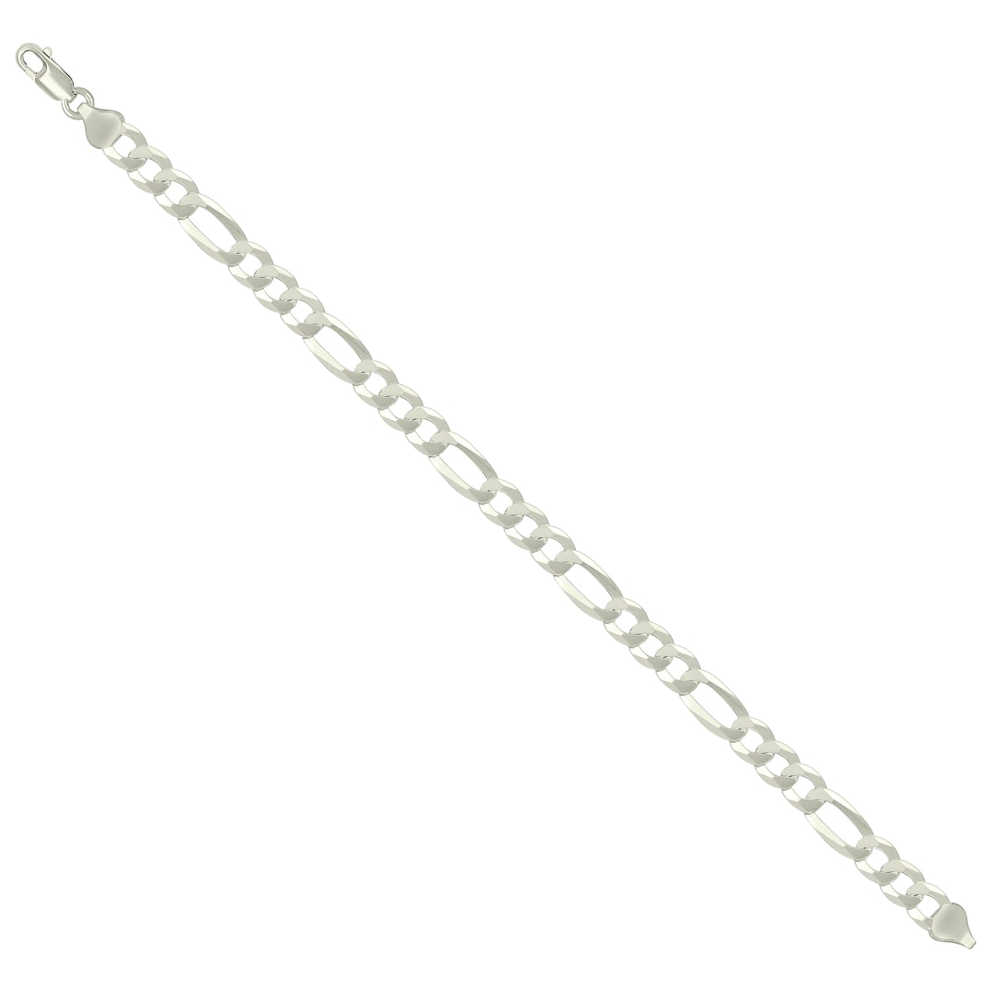 925 Silver Super Flat Figaro Chain 7.8mm