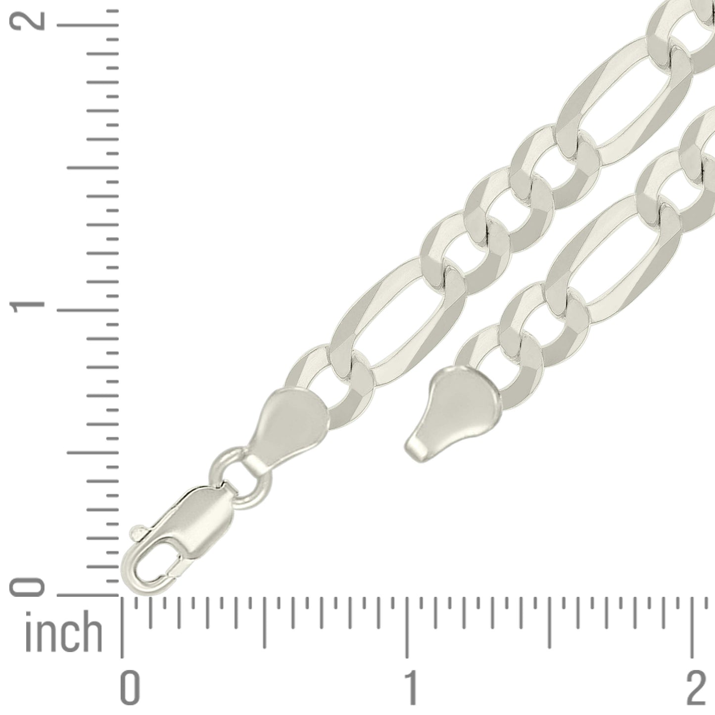 925 Silver Super Flat Figaro Chain 7.8mm