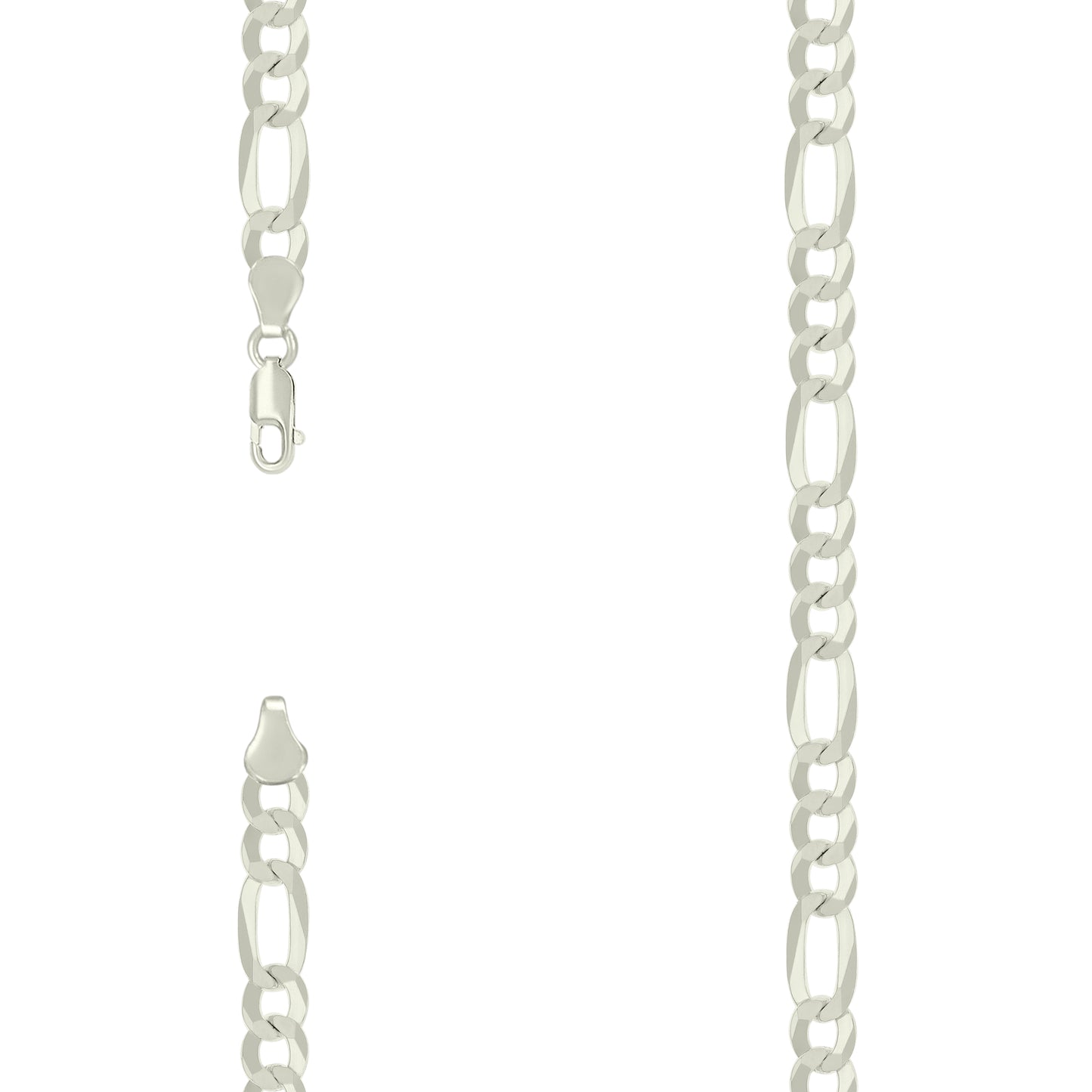 925 Silver Super Flat Figaro Chain 7.8mm