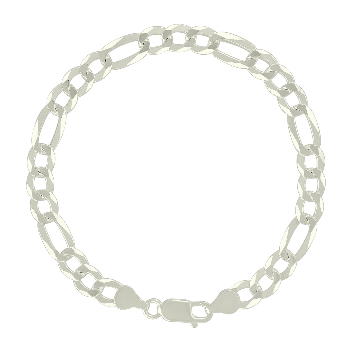 925 Silver Super Flat Figaro Chain 6.6mm