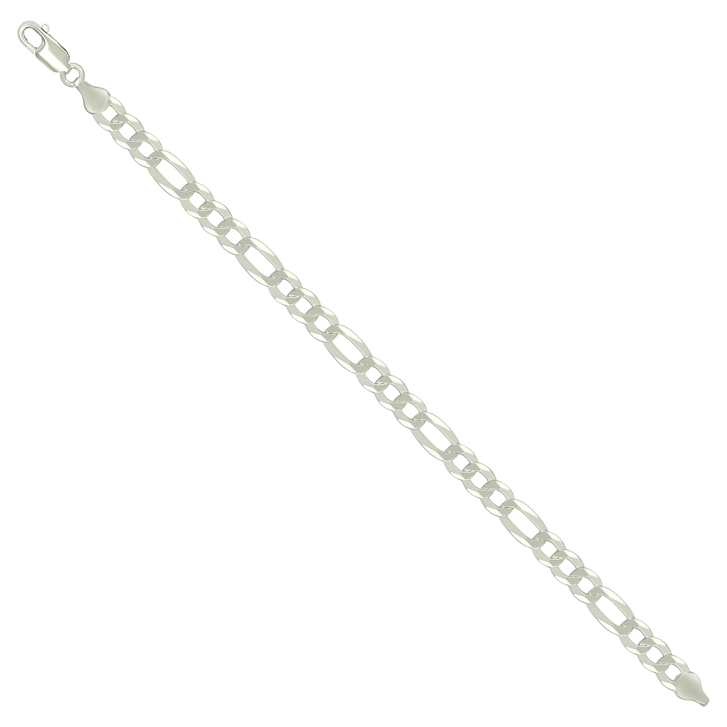925 Silver Super Flat Figaro Chain 6.6mm