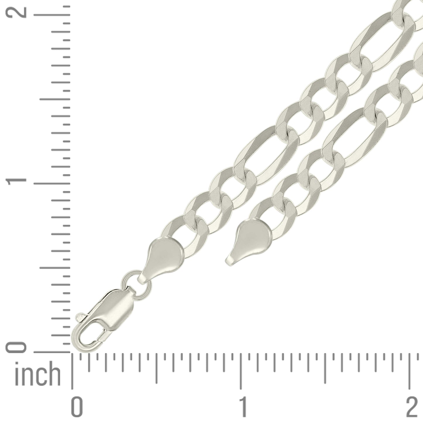 925 Silver Super Flat Figaro Chain 6.6mm