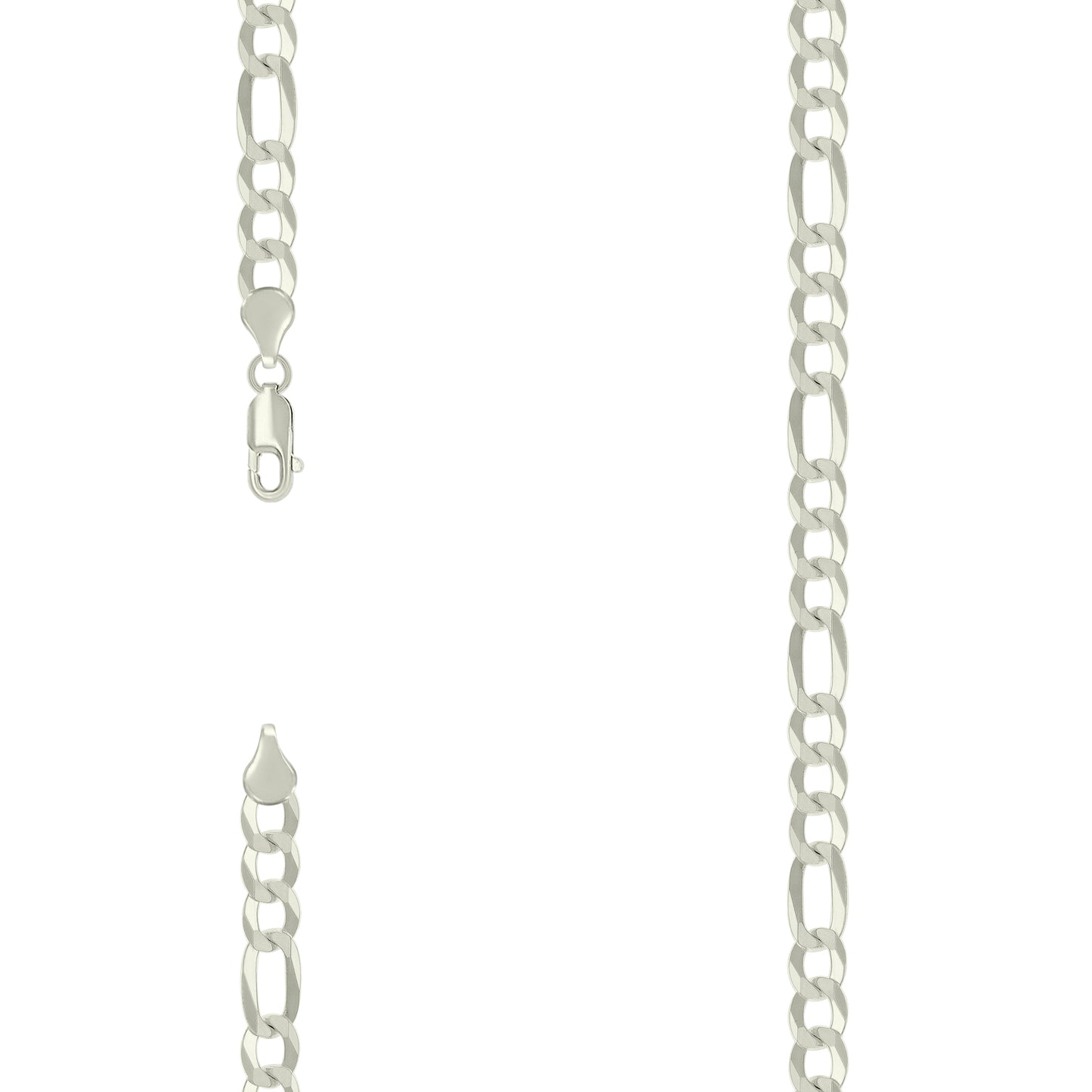 925 Silver Super Flat Figaro Chain 6.6mm
