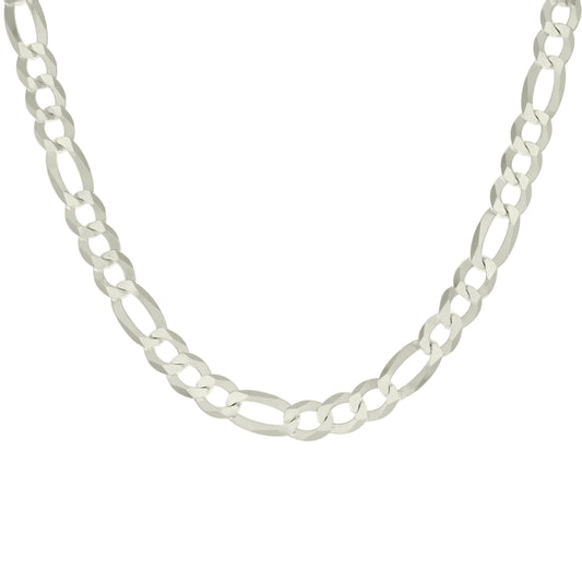 925 Silver Super Flat Figaro Chain 8.9mm