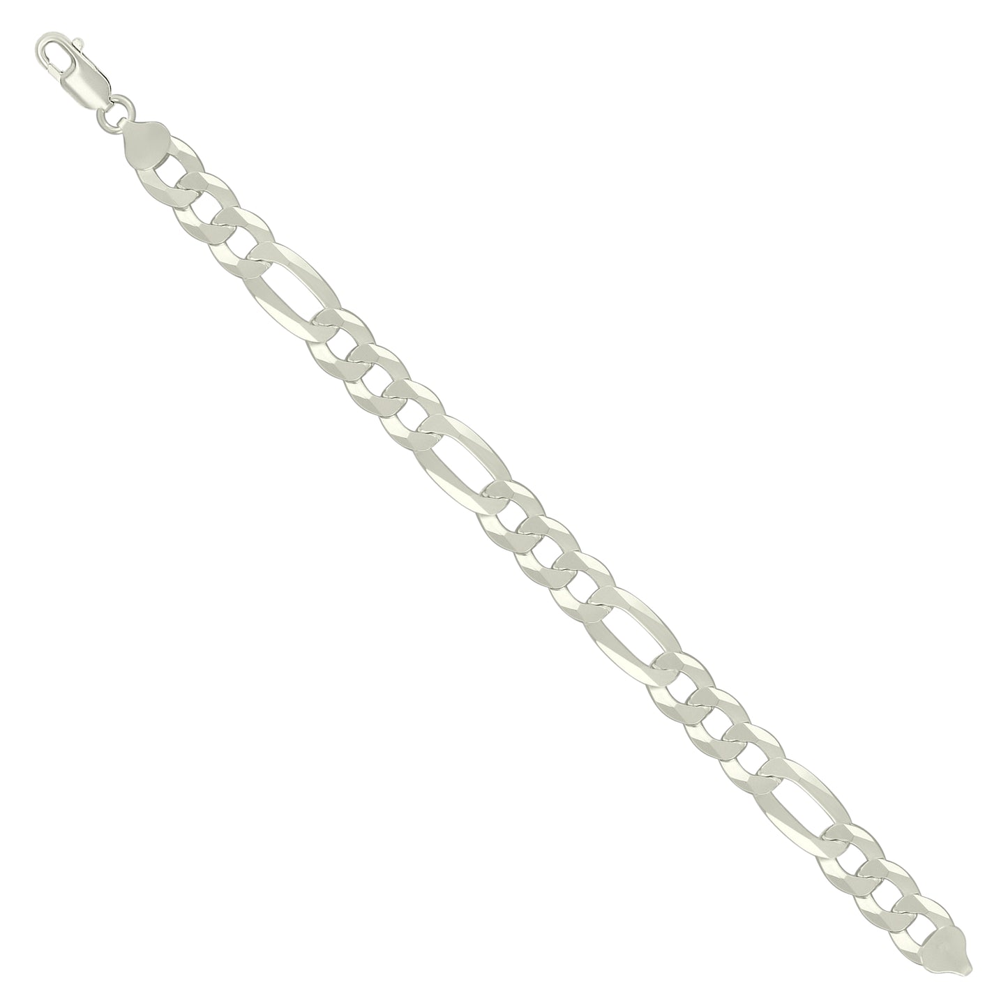 925 Silver Super Flat Figaro Chain 10mm