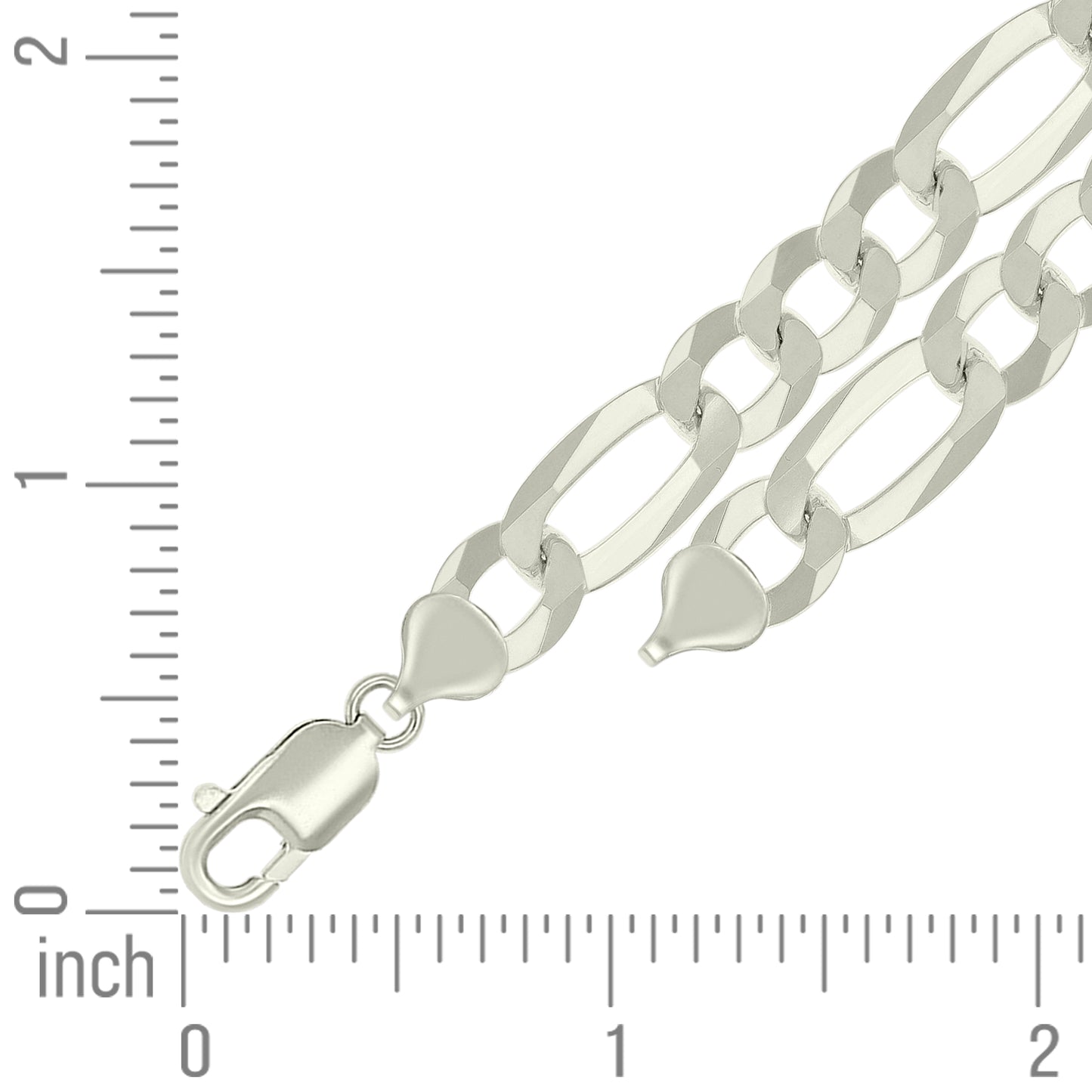 925 Silver Super Flat Figaro Chain 10mm