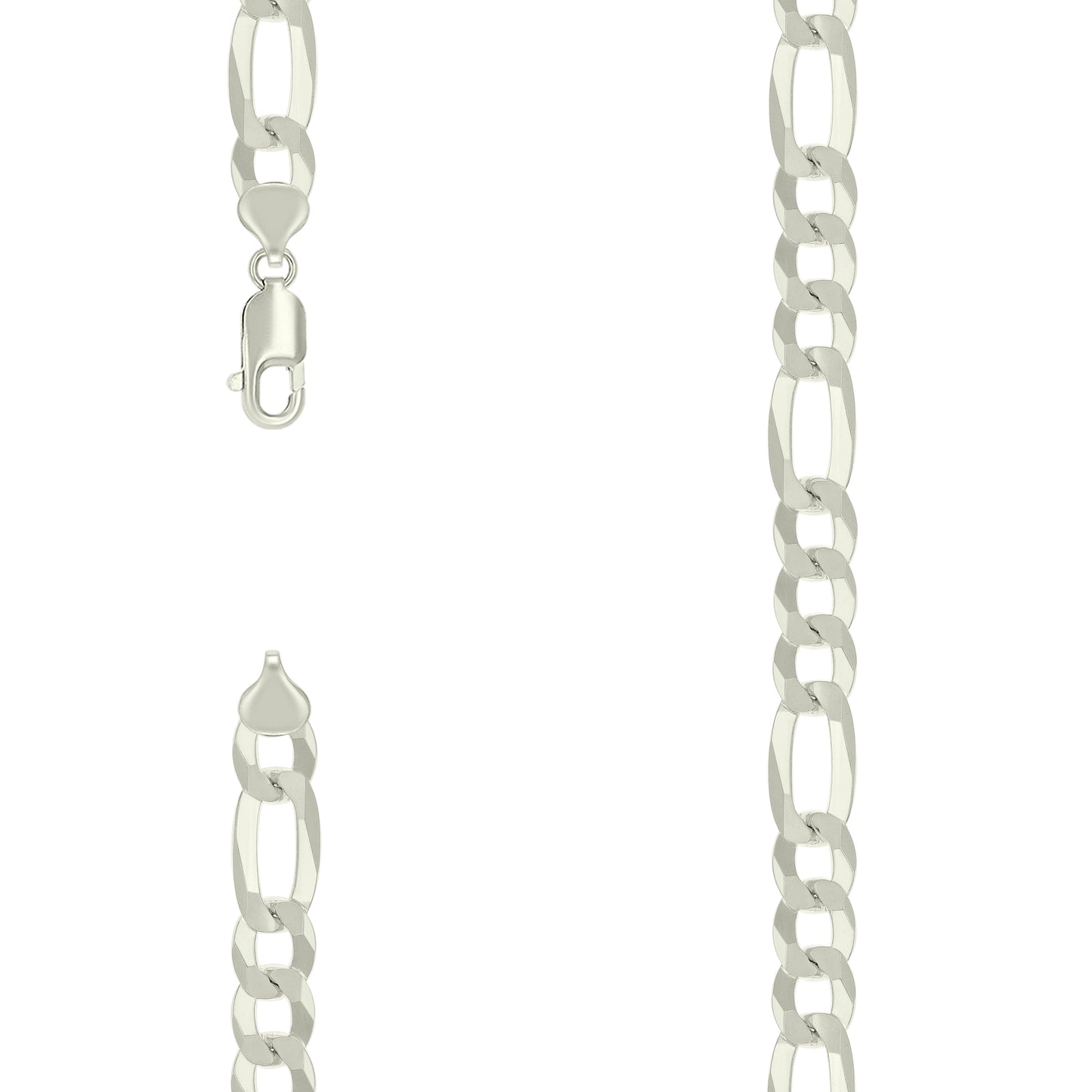 925 Silver Super Flat Figaro Chain 10mm