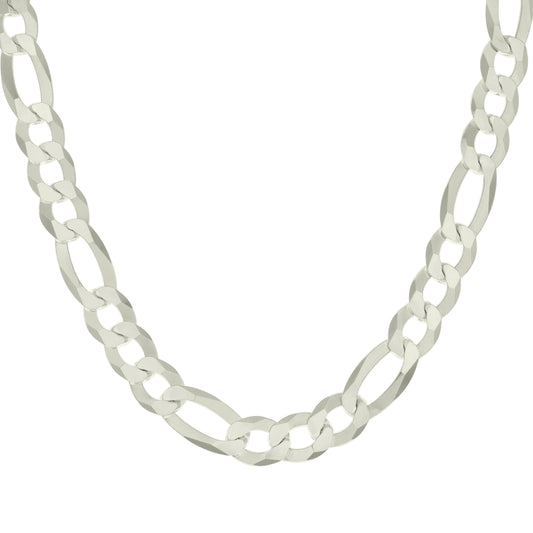 925 Silver Super Flat Figaro Chain 12mm