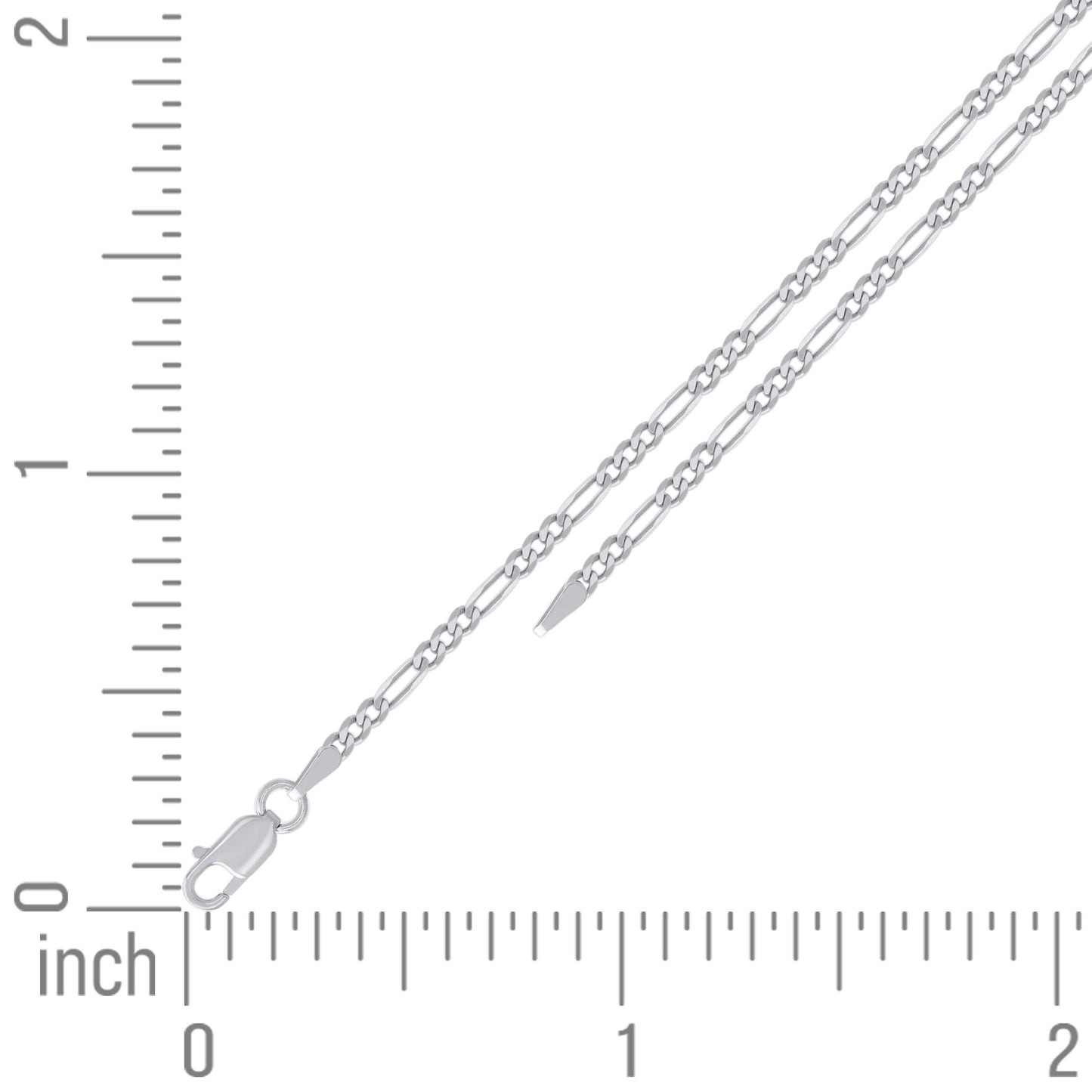 925 Silver Super Flat Figaro Chain 2.3mm