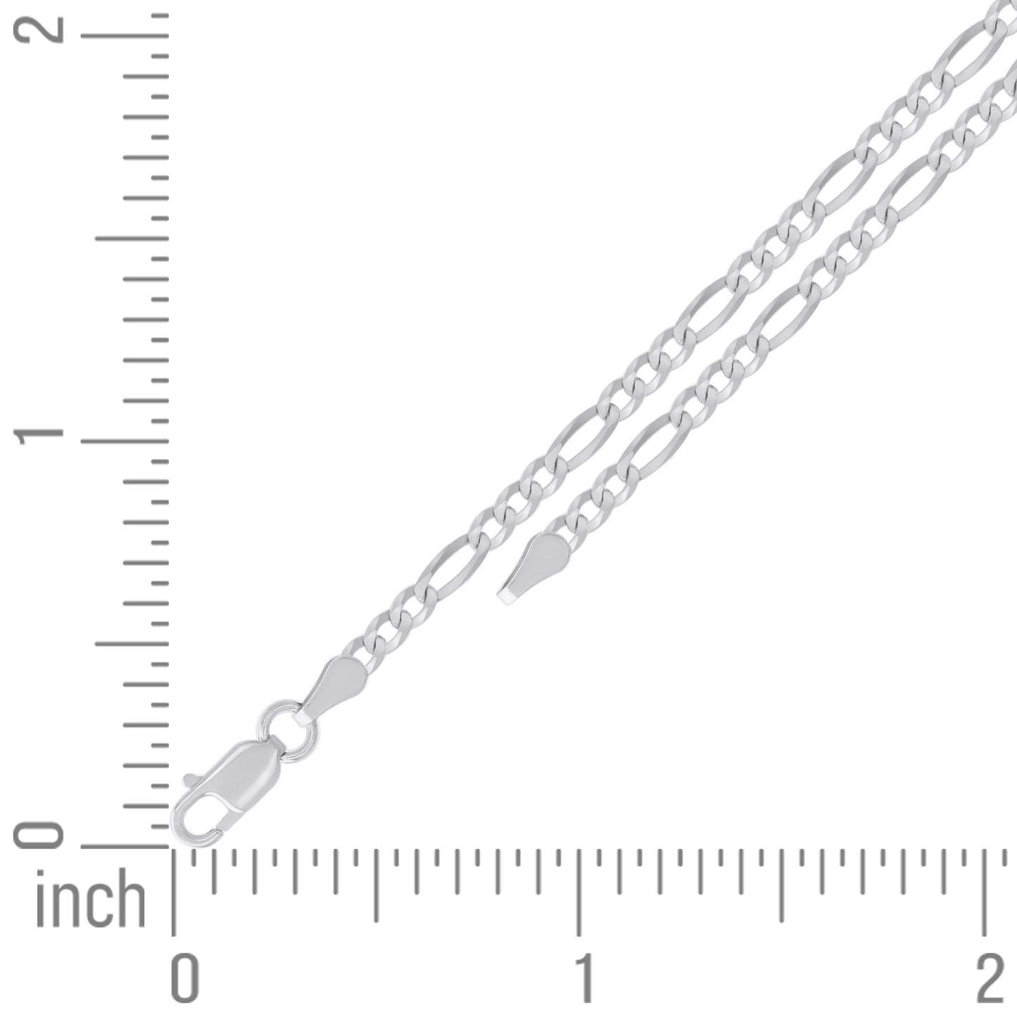 925 Silver Super Flat Figaro Chain 2.9mm