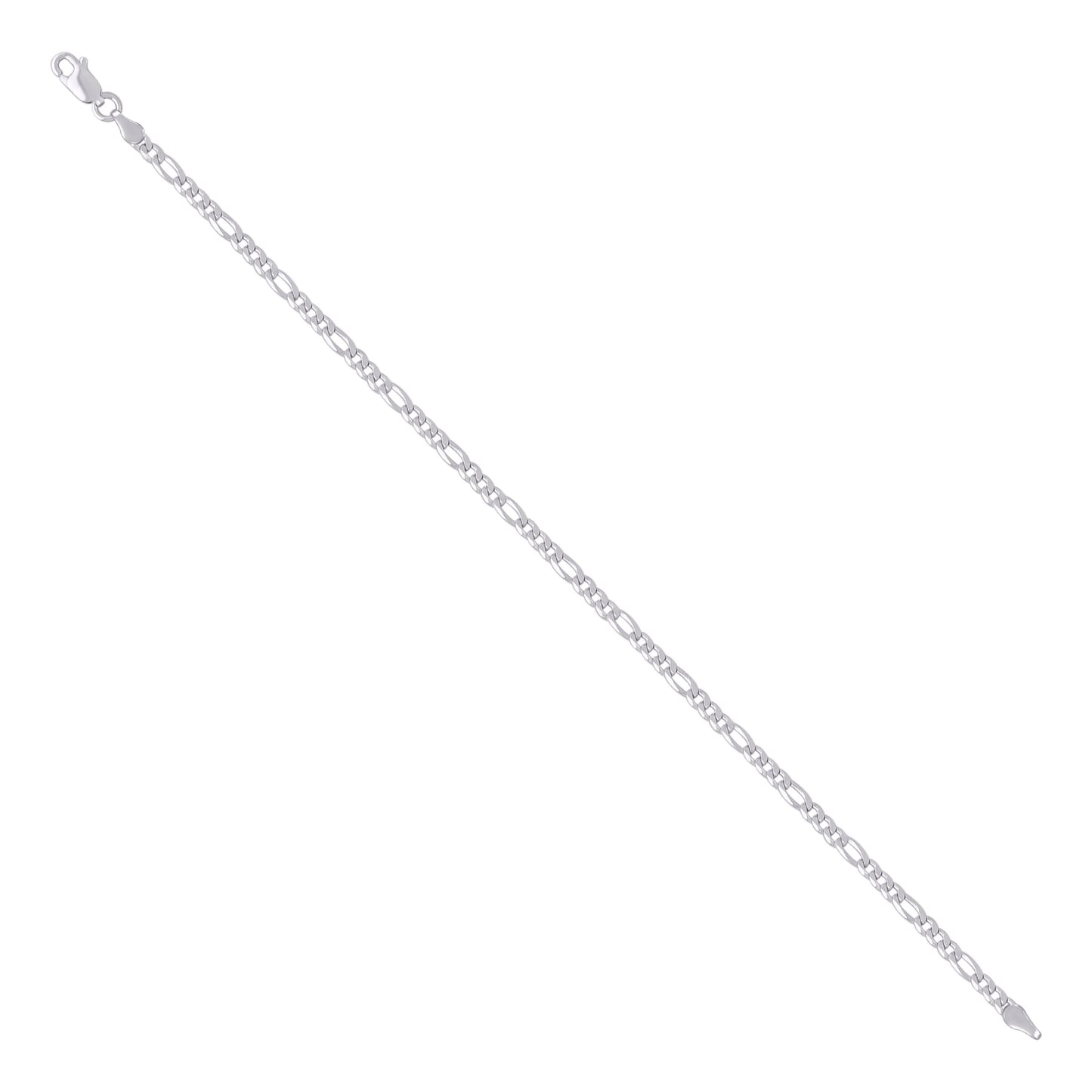 925 Silver Super Flat Figaro Chain 3.9mm