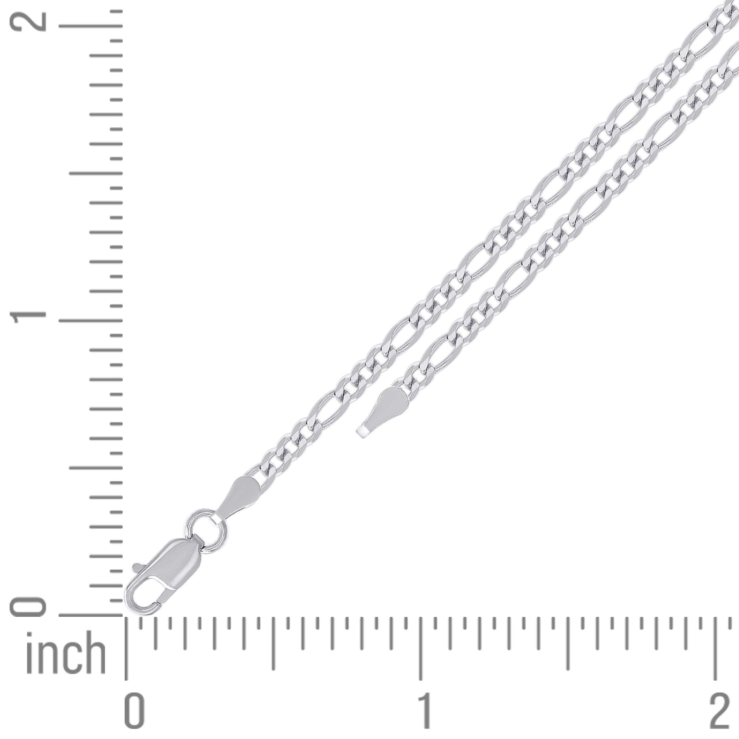 925 Silver Super Flat Figaro Chain 3.9mm