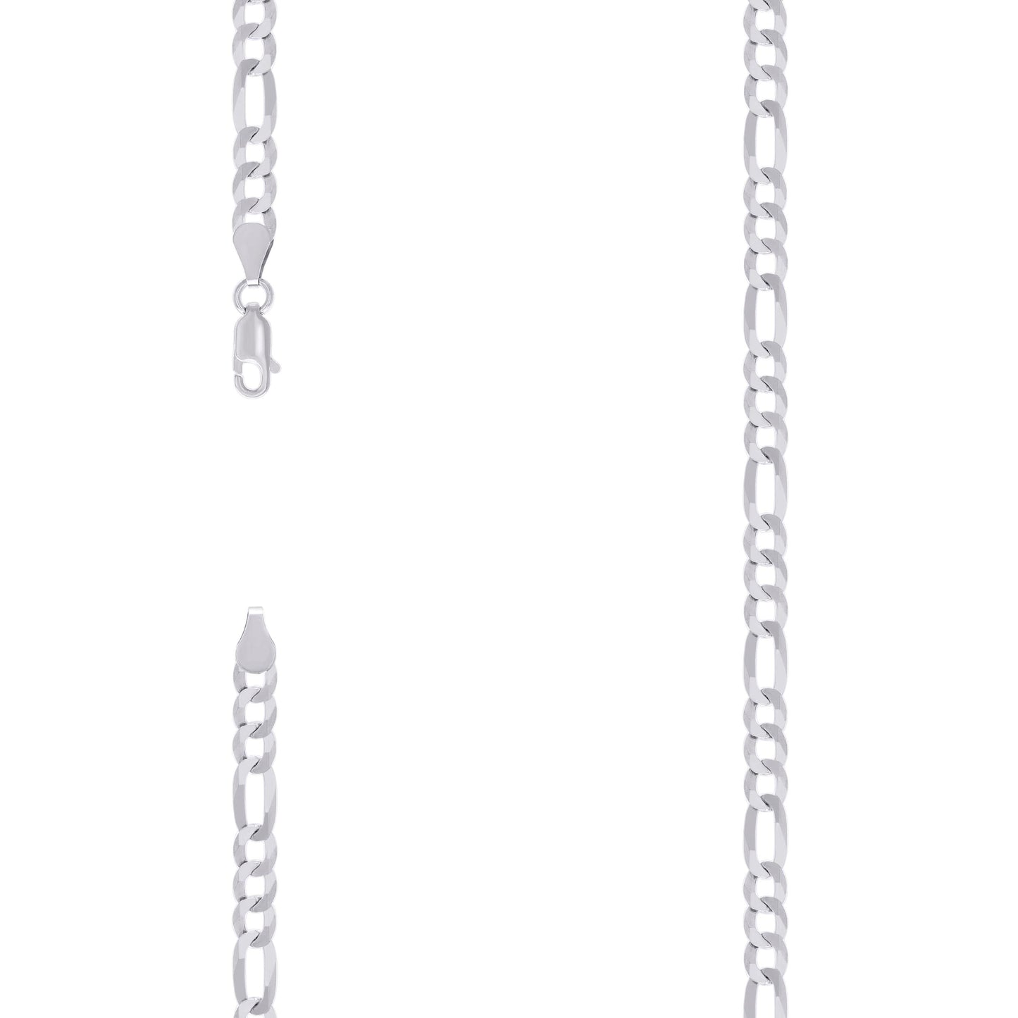 925 Silver Super Flat Figaro Chain 4.9mm