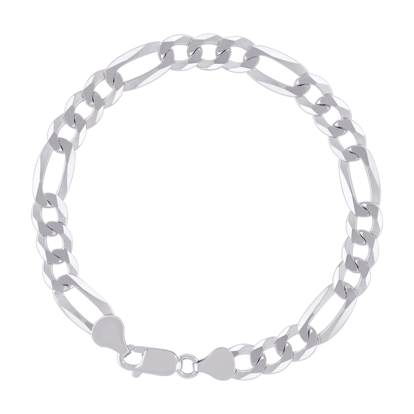 925 Silver Super Flat Figaro Chain 7.8mm