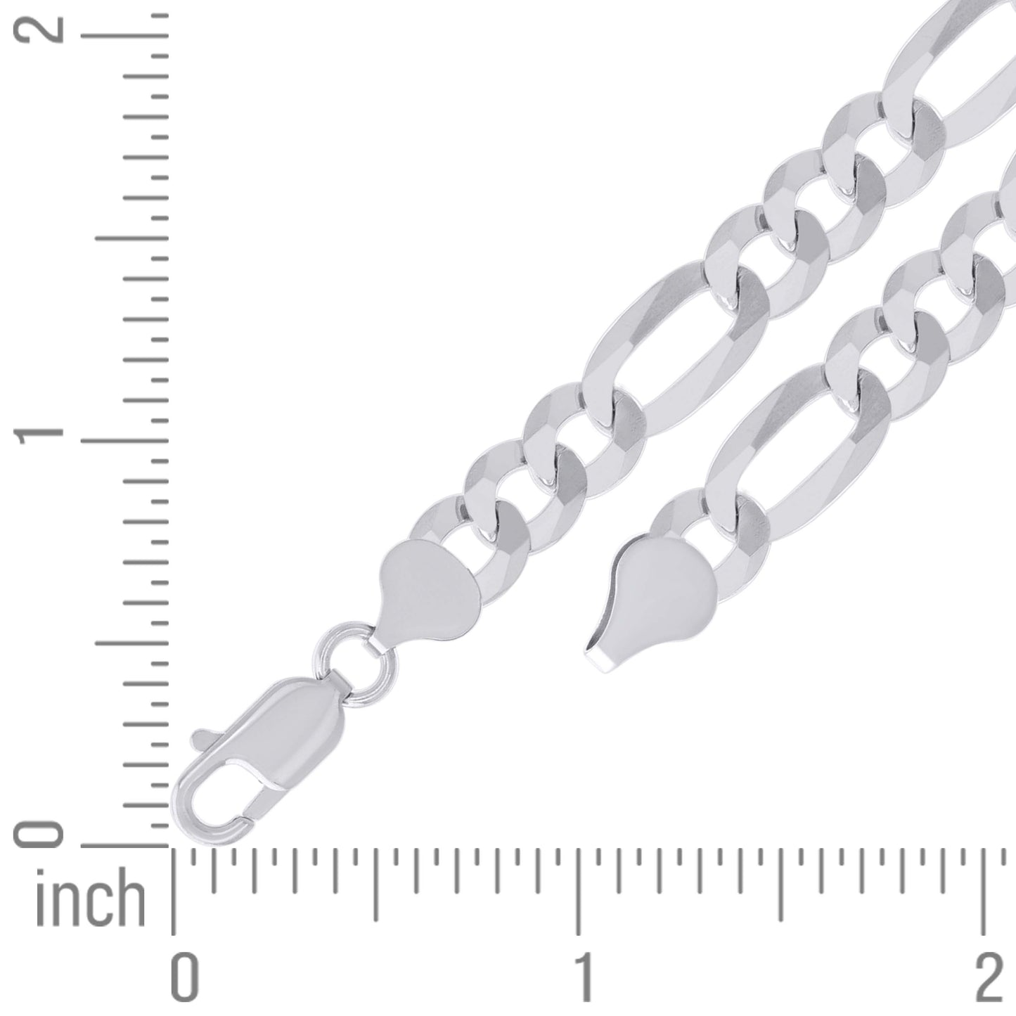 925 Silver Super Flat Figaro Chain 7.8mm