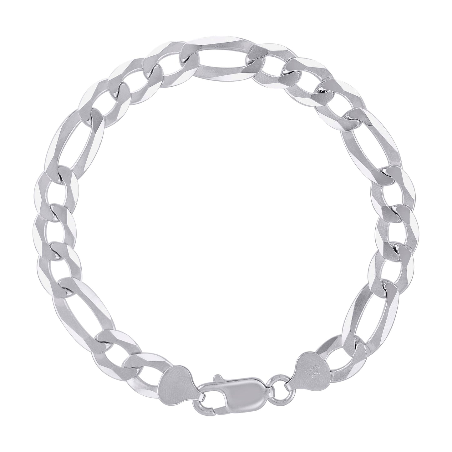 925 Silver Super Flat Figaro Chain 8.9mm