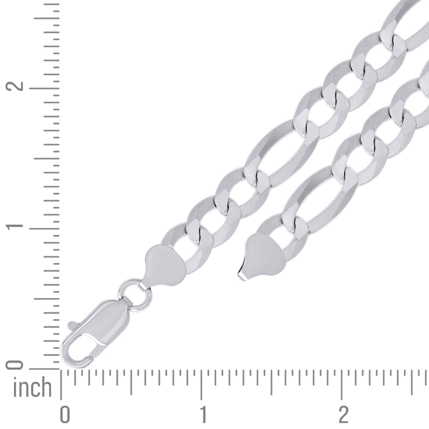 925 Silver Super Flat Figaro Chain 8.9mm