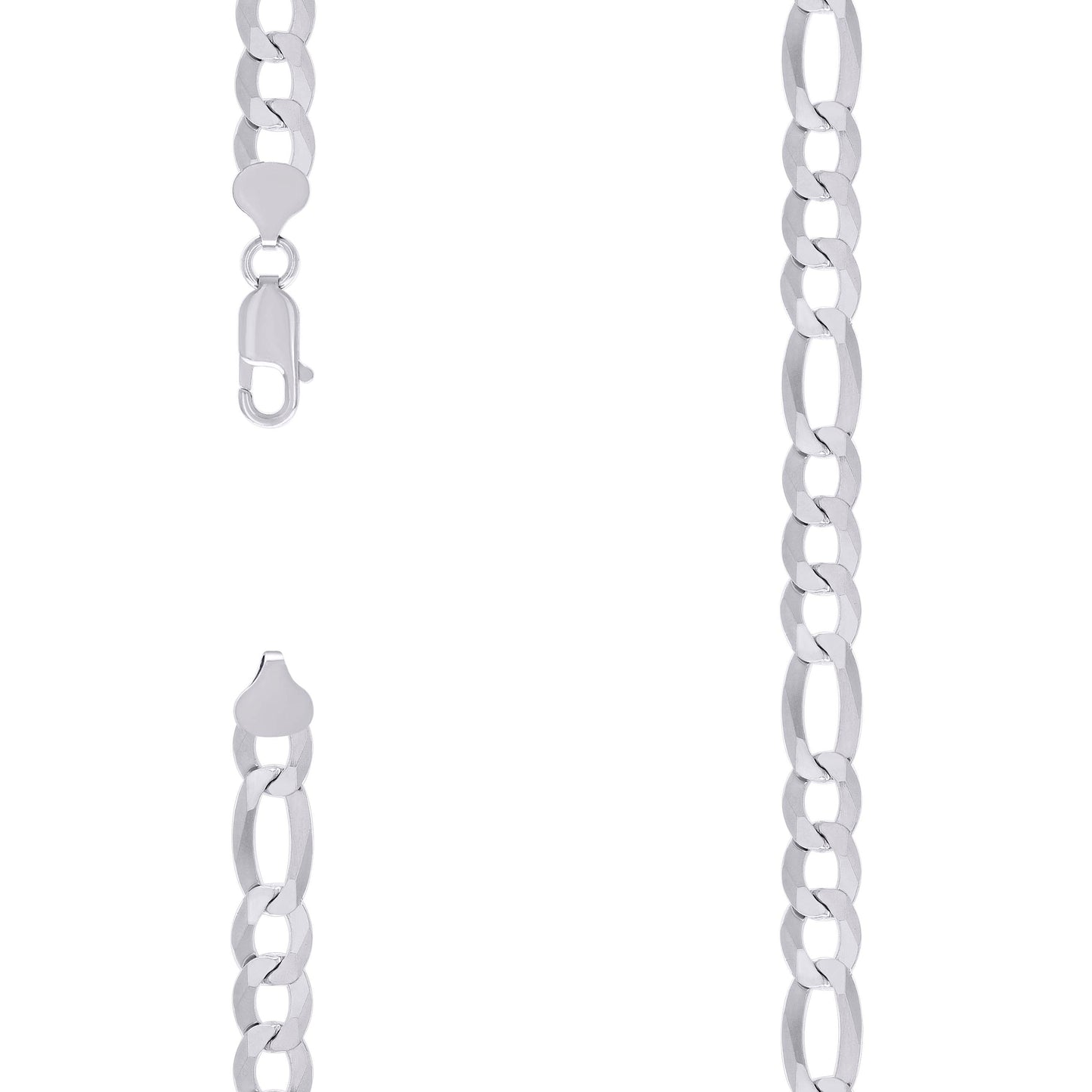 925 Silver Super Flat Figaro Chain 8.9mm