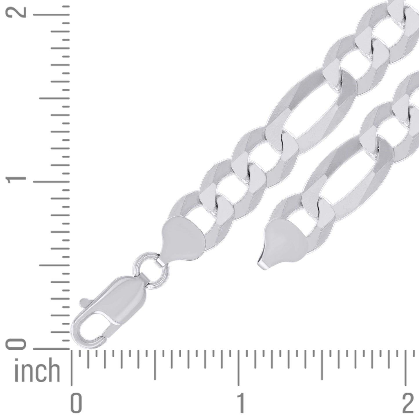 925 Silver Super Flat Figaro Chain 10mm