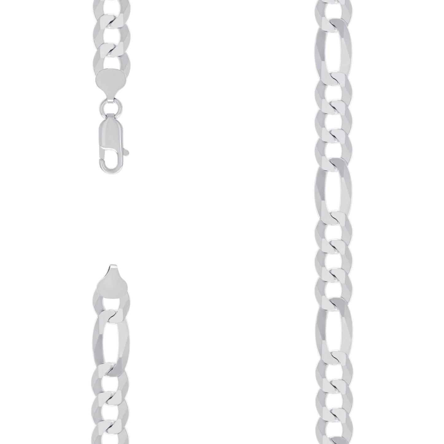 925 Silver Super Flat Figaro Chain 10mm
