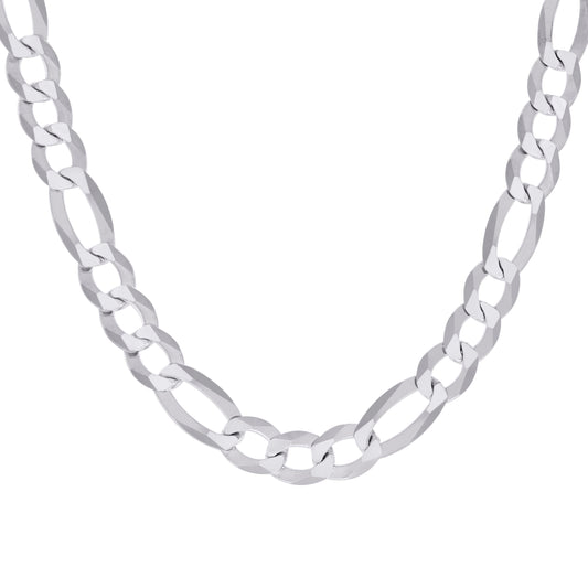 925 Silver Super Flat Figaro Chain 12mm