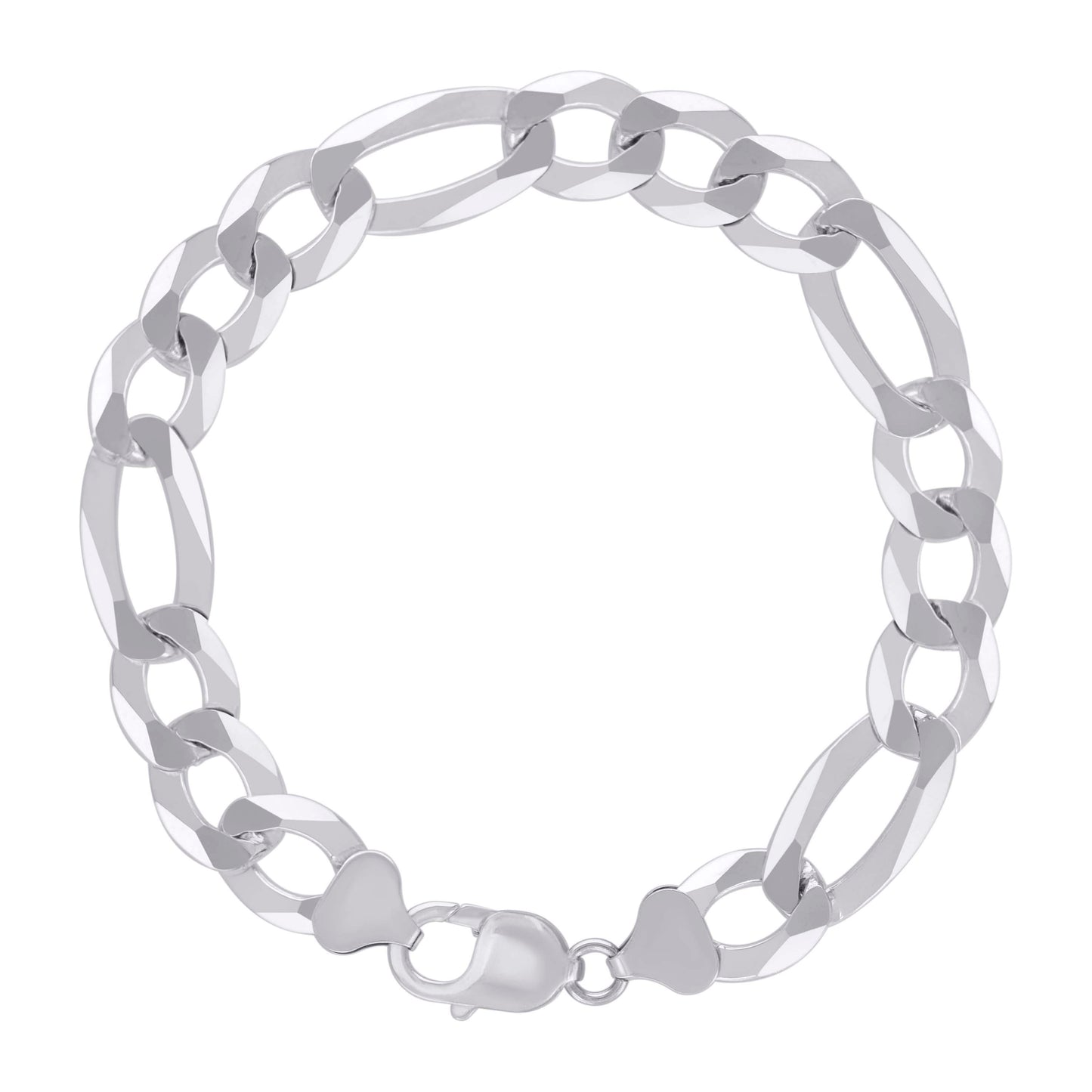 925 Silver Super Flat Figaro Chain 12mm