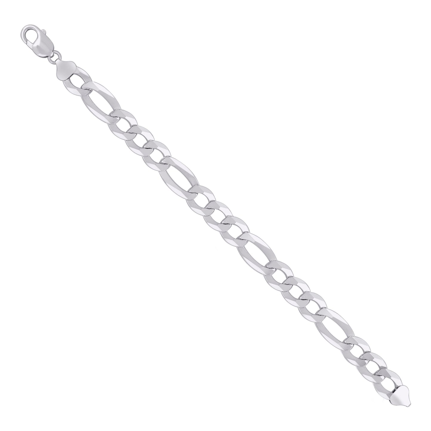 925 Silver Super Flat Figaro Chain 12mm