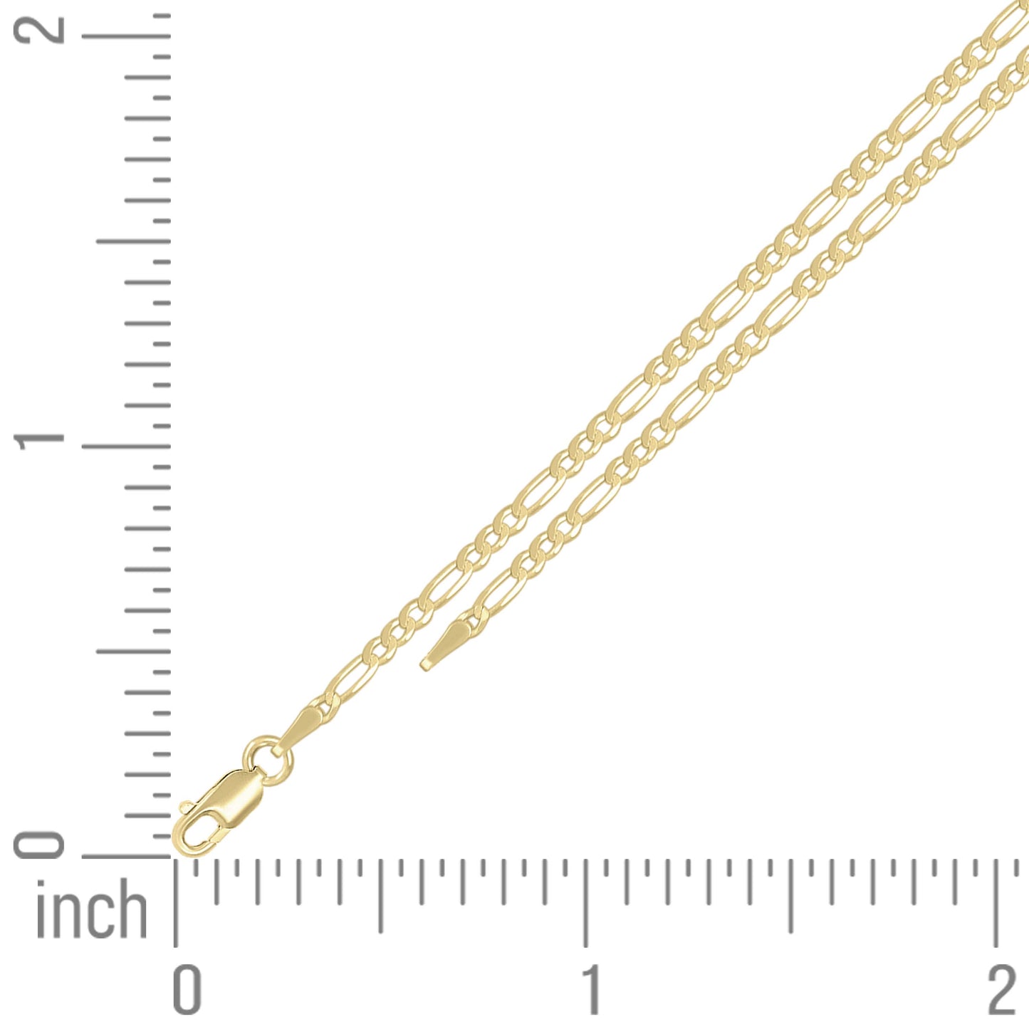 925 Silver Super Flat Figaro Chain 2.3mm