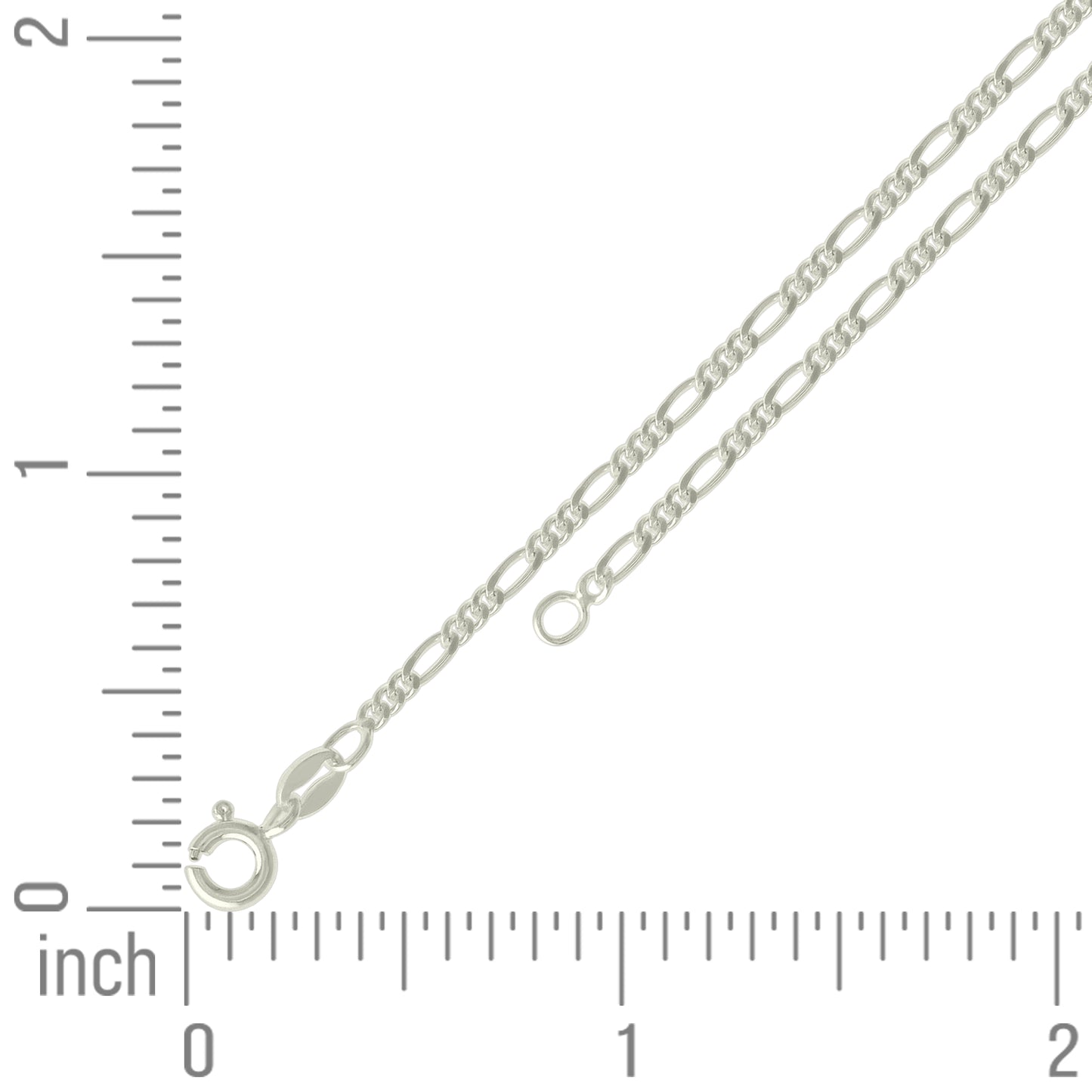 925 Silver Solid Classic Figaro 2.0mm