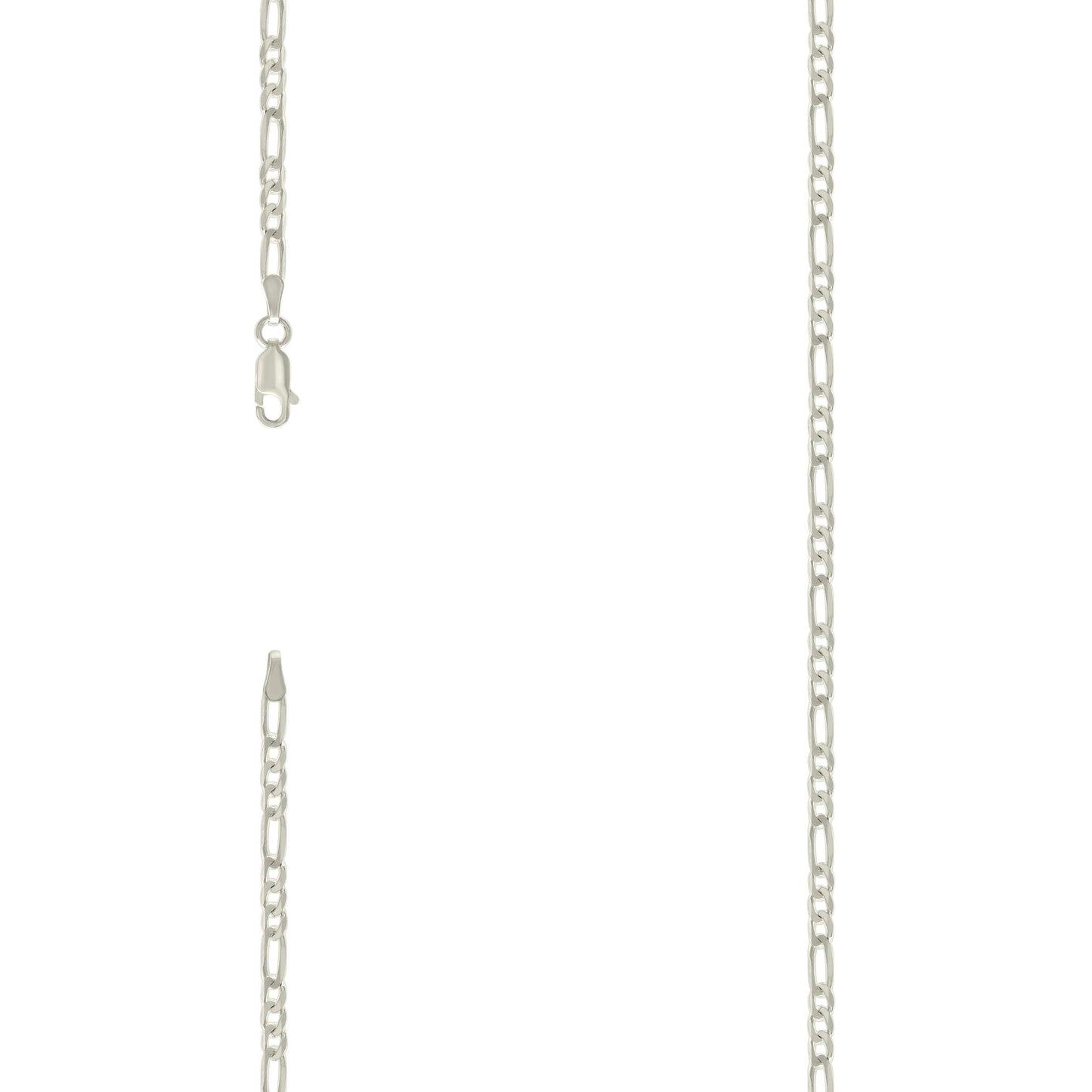 925 Silver Solid Classic Figaro 3.0mm