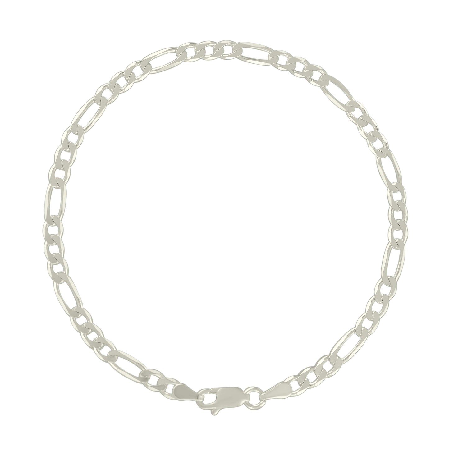 925 Silver Solid Classic Figaro 4.0mm