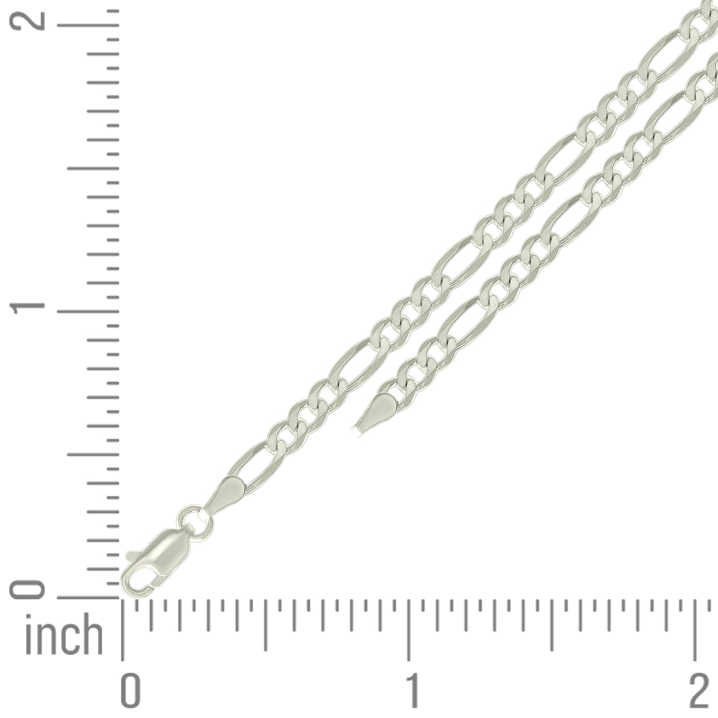 925 Silver Solid Classic Figaro 4.0mm