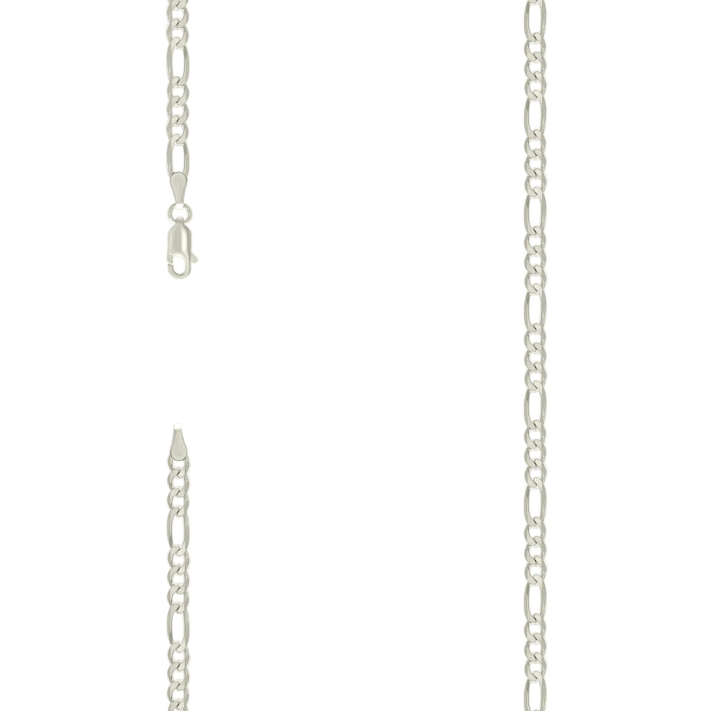 925 Silver Solid Classic Figaro 4.0mm
