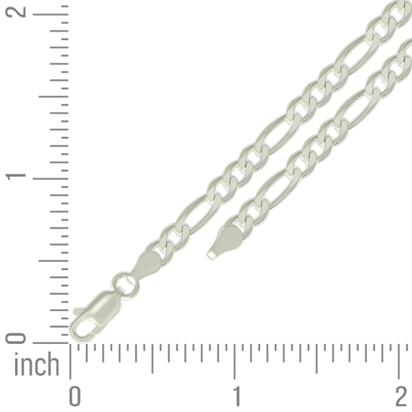 925 Silver Solid Classic Figaro 5.0mm