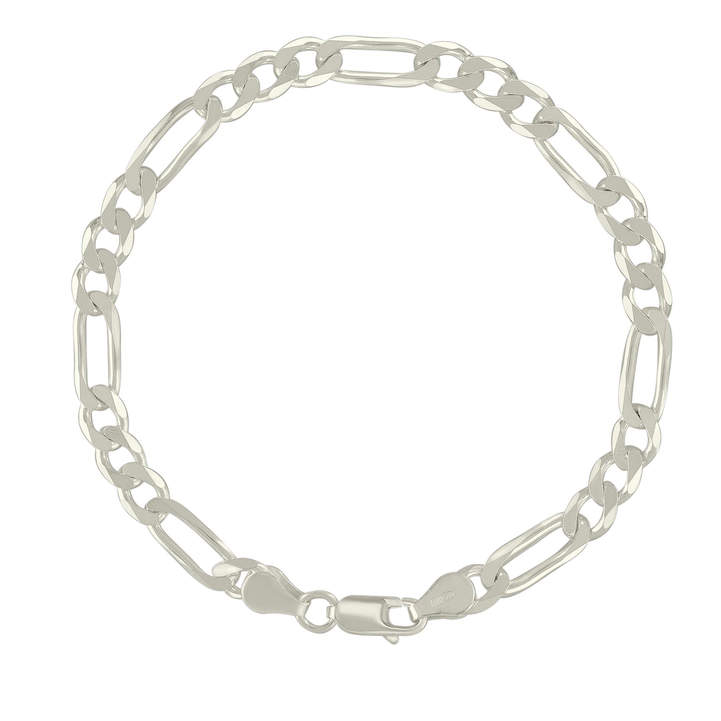 925 Silver Solid Classic Figaro 6.0mm