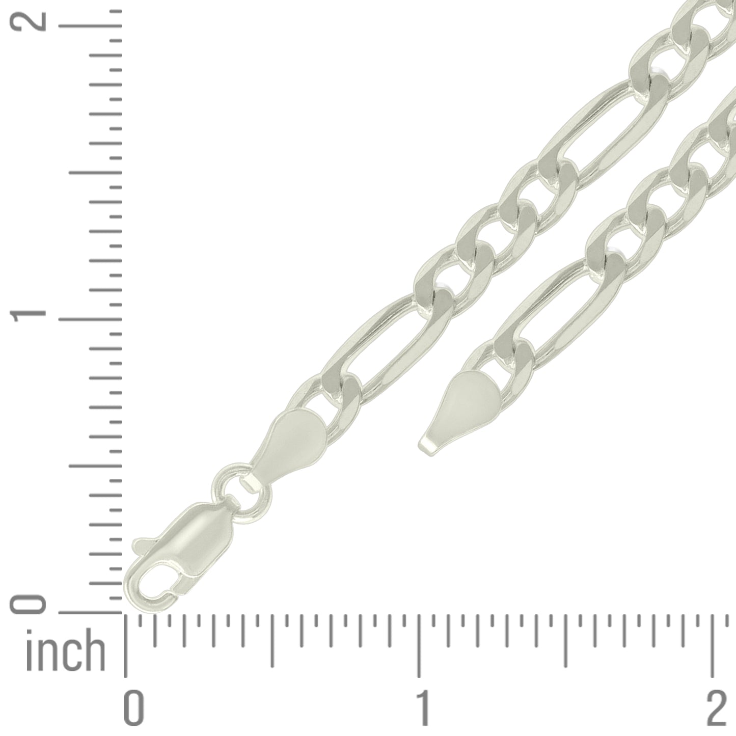 925 Silver Solid Classic Figaro 6.0mm