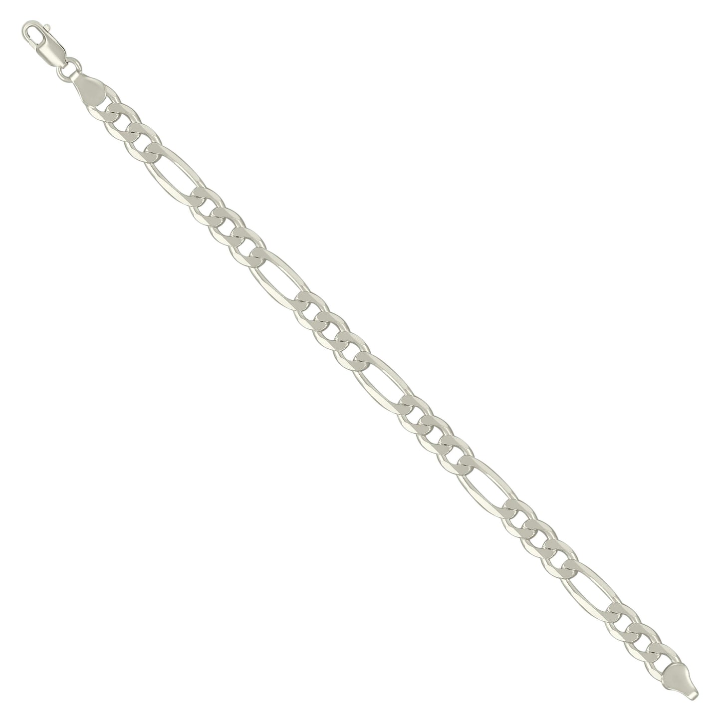 925 Silver Solid Classic Figaro 7.0mm