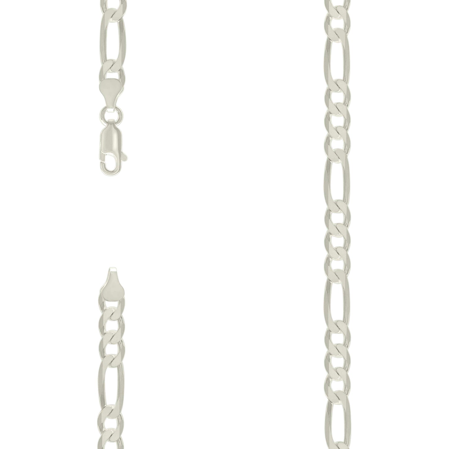 925 Silver Solid Classic Figaro 7.0mm