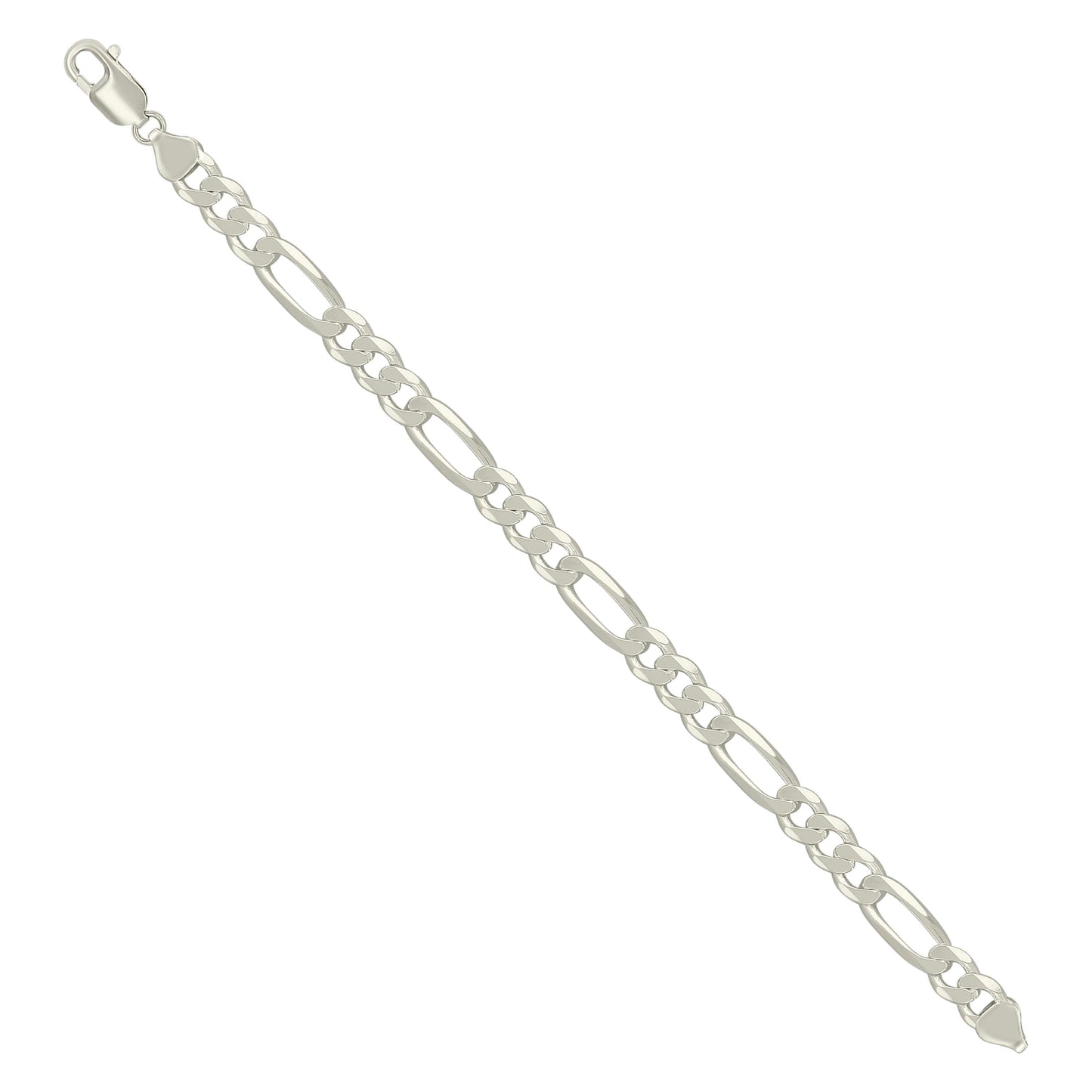 925 Silver Solid Classic Figaro 8.0mm