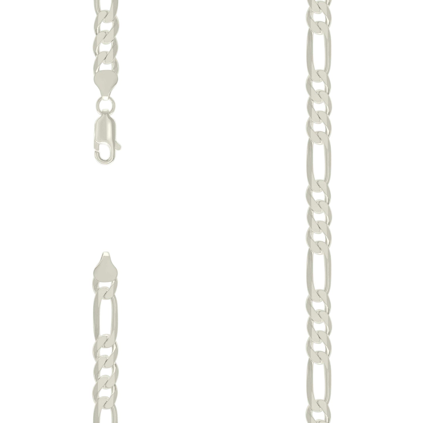 925 Silver Solid Classic Figaro 8.0mm