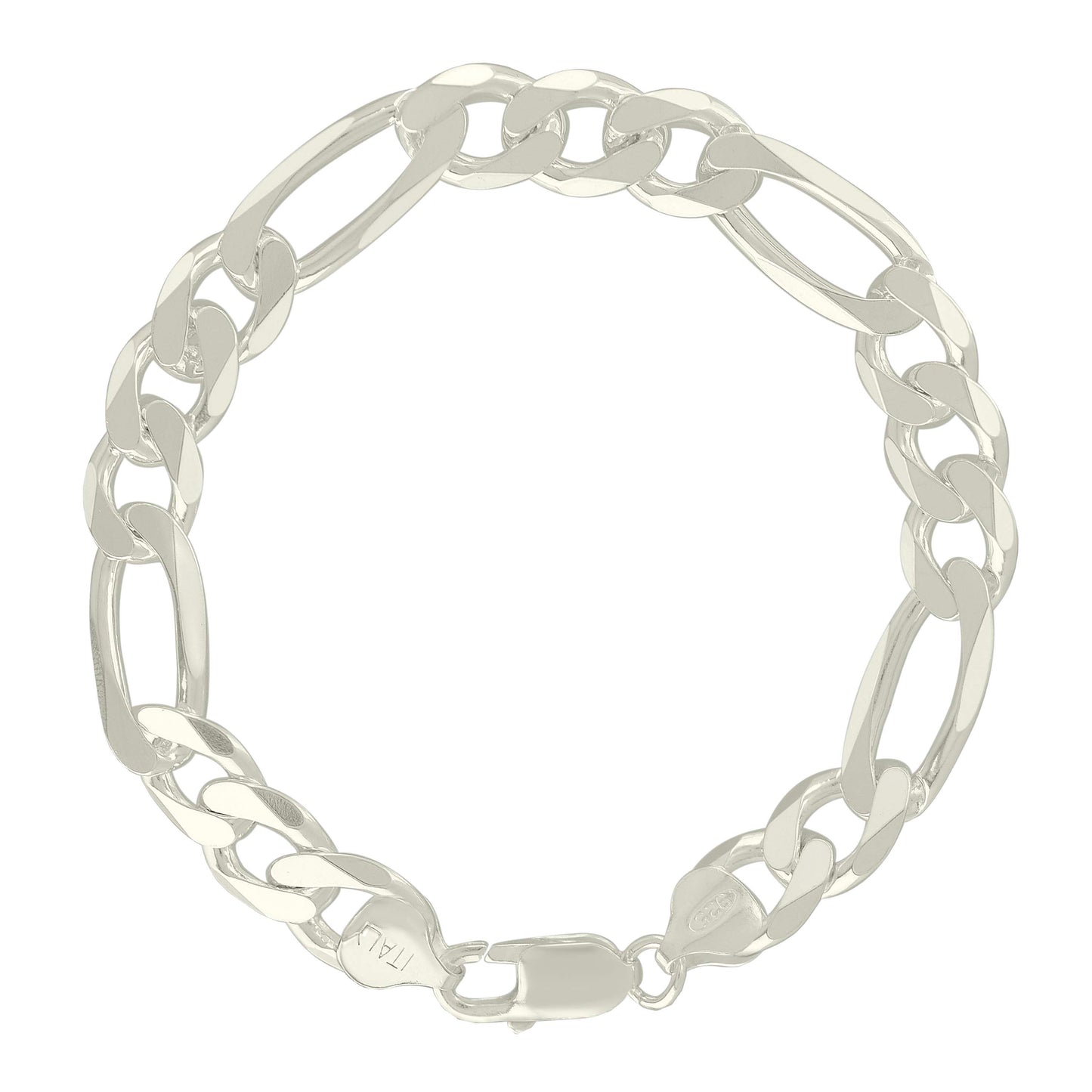 925 Silver Solid Classic Figaro 9.5mm