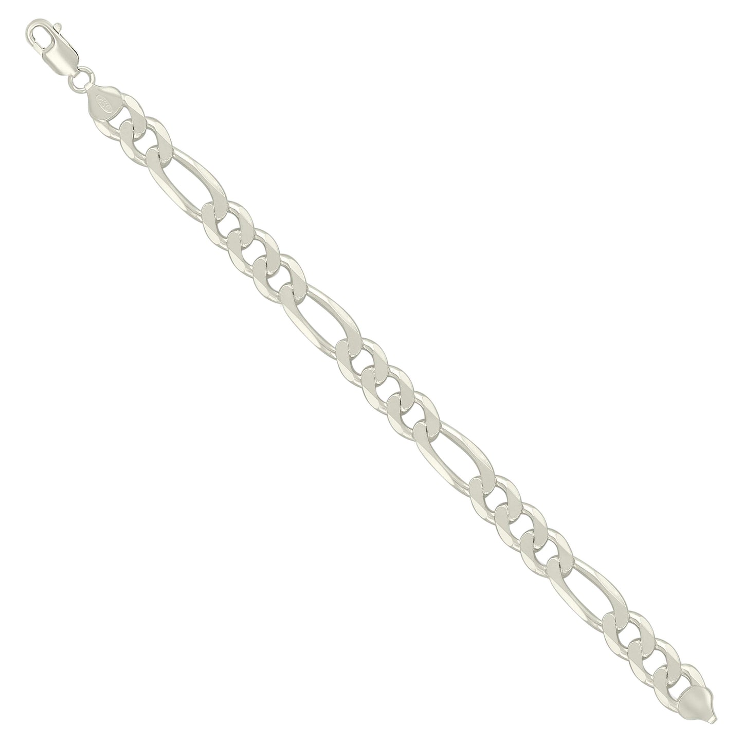 925 Silver Solid Classic Figaro 9.5mm