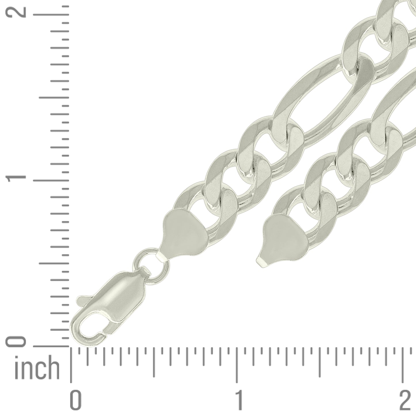 925 Silver Solid Classic Figaro 9.5mm