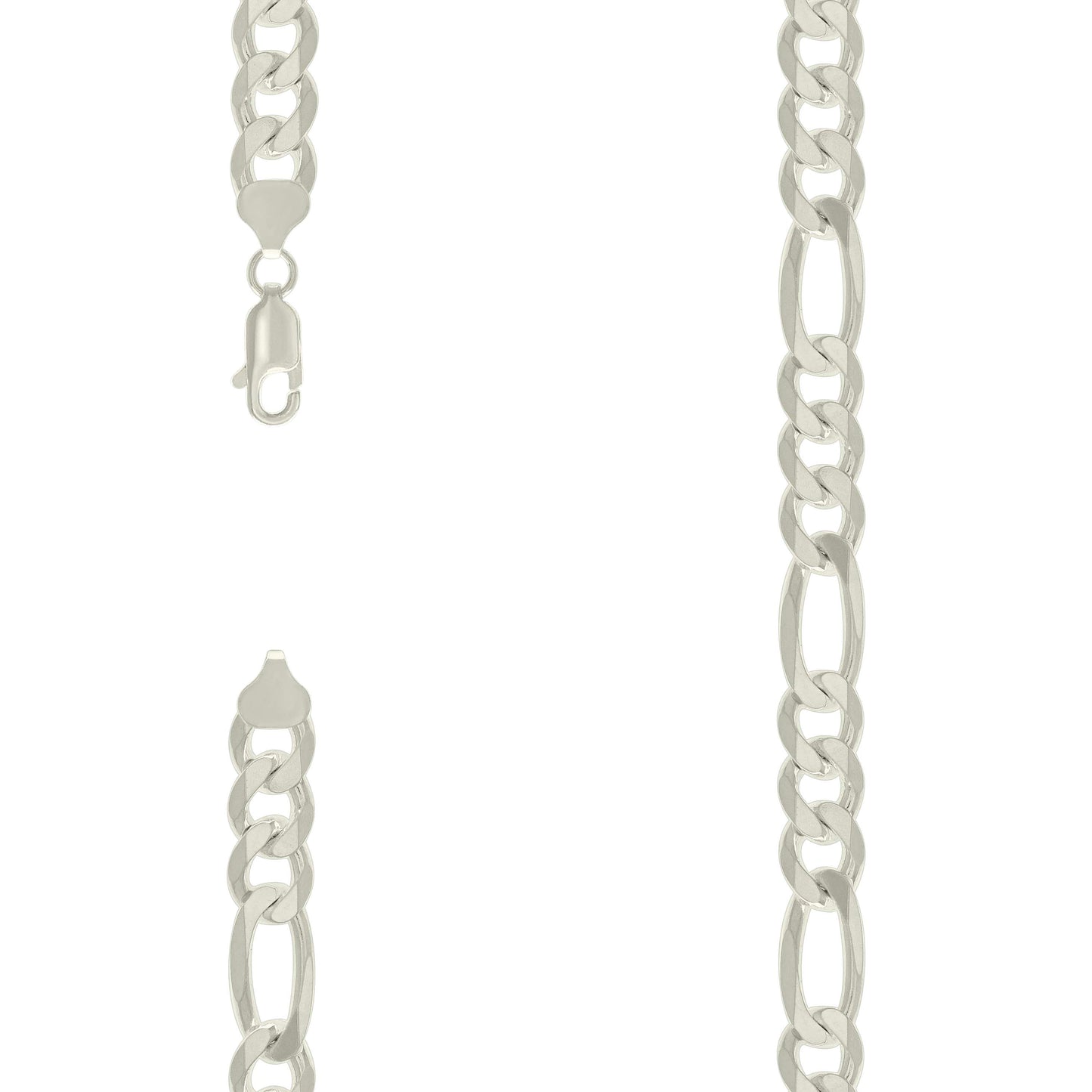 925 Silver Solid Classic Figaro 9.5mm