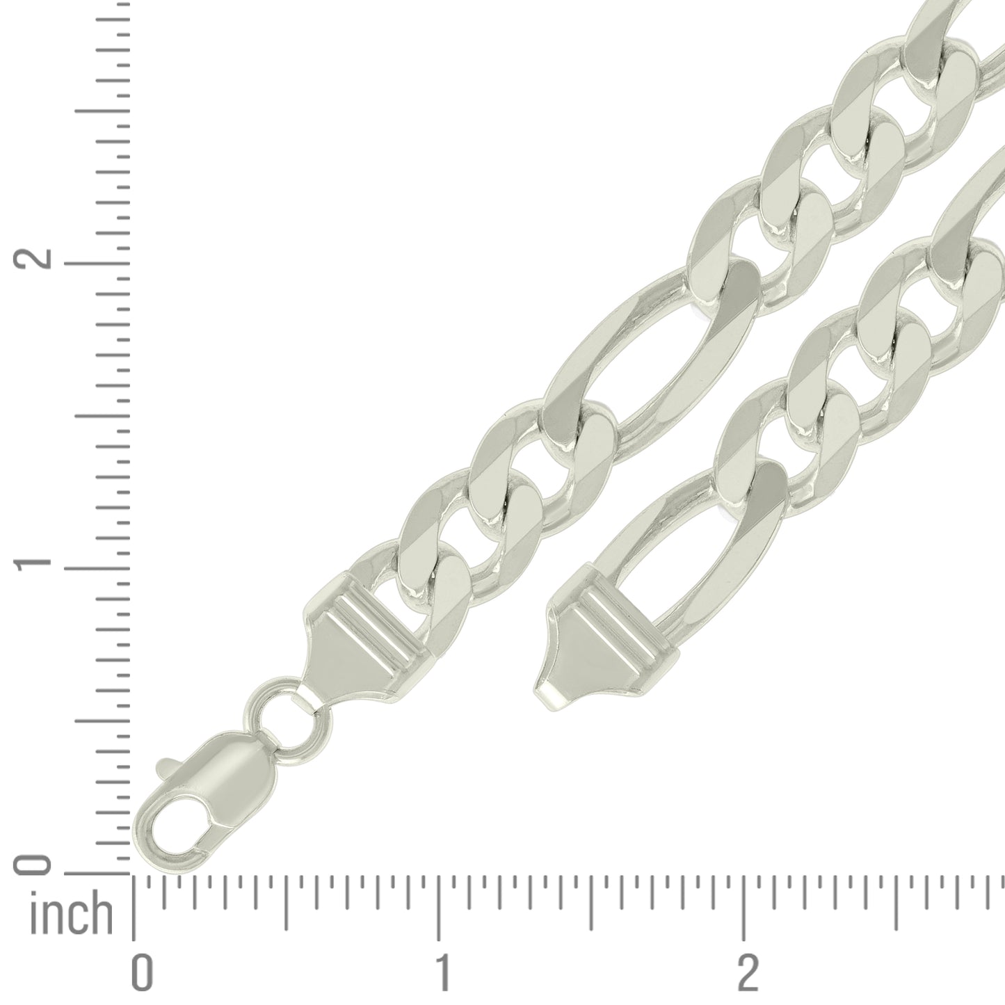 925 Silver Solid Classic Figaro 11.0mm