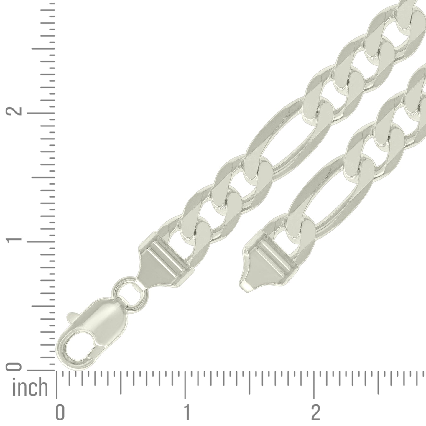 925 Silver Solid Classic Figaro 13.0mm